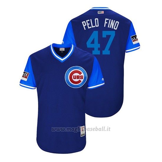 Maglia Baseball Uomo Chicago Cubs Randy Rosario 2018 Llws Players Weekend Pelo Fino Royal